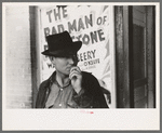 Man in front of movie theater. Waco, Texas