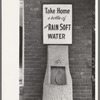 Sign at laundry, Brownwood, Texas. Most towns in west Texas have hard gypsum water