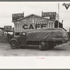 Truck in front of public scales, De Leon, Texas