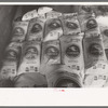 Flour in railroad freight car at wholesale grocers. San Angelo, Texas