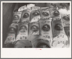Flour in railroad freight car at wholesale grocers. San Angelo, Texas