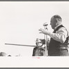 Auctioneer at horse sale. El Dorado, Texas