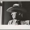 West Texan wearing hat with cattle brands burned on it, San Angelo Fat Stock Show, San Angelo, Texas