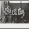 Young people in the stock show barns at the San Angelo Fat Stock Show, San Angelo, Texas