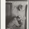 West Texas ranchman making a telephone call, Kimble County, Texas