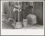 Articles on back porch of rehabilitation borrower in Kimble County, Texas
