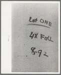 Painted identification marks on sack of mohair at wool scouring plant at San Marcos, Texas