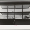 Windows in bedroom of family apartment at the Arizona Part-Time Farms, Chandler Unit, Maricopa County, Arizona. Cross ventilation is provided in all bedrooms on this project