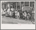 Children watching the Labor Day parade, Silverton, Colorado