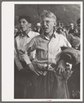 Boy watching miners contest at Labor Day celebration, Silverton, Colorado