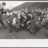 Judges at the miners drilling contest, Labor Day celebration, Silverton, Colorado