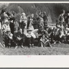 Group of people watching events at Labor Day celebration contest, Silverton, Colorado