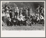 Group of people watching events at Labor Day celebration contest, Silverton, Colorado