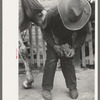 Mormon farmer shoeing a horse, Santa Clara, Utah