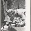 Spot welder at work on Shasta Dam, Shasta County, California