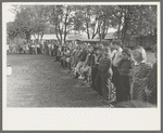 Children of construction workers watching high school horse at Summit City, California