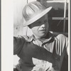 Construction worker on Shasta Dam, Shasta County, California