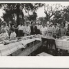 The blessing at dinner at the grounds at the all day community sing, Pie Town, New Mexico