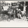 Farm folks eating dinner at the all day community sing, Pie Town, New Mexico