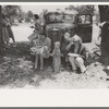 Farm folks eating dinner at the all day community sing, Pie Town, New Mexico