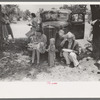 Farm folks eating dinner at the all day community sing, Pie Town, New Mexico