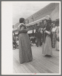 Native dance at fiesta, Taos, New Mexico