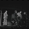 Peter Sallis [center] Fritz Weaver, Martin Gabel [right] and unidentified others in the stage production Baker Street