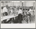 Free coffee stands at the picnic grounds on the Fourth of July, Vale, Oregon