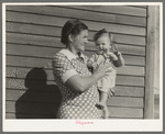 Mother and child on farm, Williams County, North Dakota
