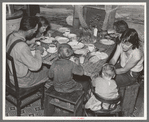 William Horavitch family eating dinner, Williams County, North Dakota