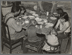 William Horavitch family eating dinner, Williams County, North Dakota