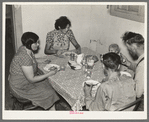 Family of E. Gorder eating dinner, Williams County, North Dakota