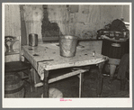 Kitchen in farmhouse of James Stronk, Williams County, North Dakota