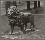 Sculptured lion made in Oregon, Black River Falls, Wisconsin