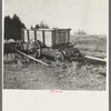 Old wagon used at sawmill or box factory, Tower, Minnesota