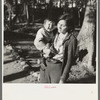 Indian girl and her baby cousin. Blueberry pickers' camp, Littlefork, Minnesota