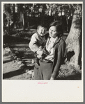 Indian girl and her baby cousin. Blueberry pickers' camp, Littlefork, Minnesota