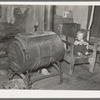 Homemade stove in farmhouse on cut-over land near Northome, Minnesota
