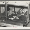 Lumberjacks resting in bunkhouse at logging camp near Effie, Minnesota