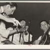 Musicians in cajun band contest at National Rice Festival. Crowley, Louisiana