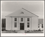 Entrance to community building. Lake Dick Project, Arkansas