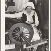 Madame Dronet. First operation in spinning carded cotton into thread. Erath, Louisiana