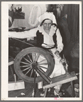 Madame Dronet. First operation in spinning carded cotton into thread. Erath, Louisiana