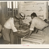 Tagging exhibits at South Louisiana State Fair. Donaldsonville, Louisiana