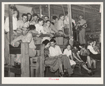 Men's section at fais-do-do near Crowley, Louisiana. Note ticket taker