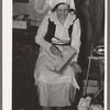 Madame Dronet carding cotton. Erath, Louisiana