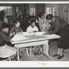 Sewing lesson in school. Lakeview Project, Arkansas
