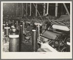 Battery of machines for converting cotton bats into cotton ropes. Laurel mills, Laurel, Mississippi