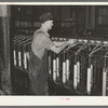 Converting cotton ropes into rough thread. Laurel Cotton Mill, Laurel, Mississippi