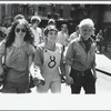 Mark Giles (at right), Sandy, and Wendy at Christopher Street Liberation Day march, 1970